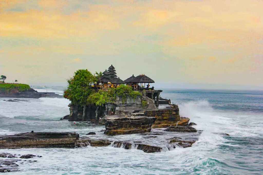 Tabanan Tour visiting Tanah Lot Temple at sunset